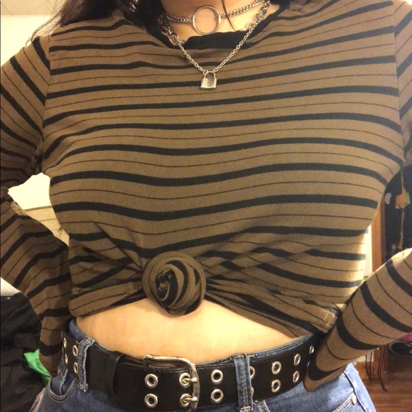 Denim&Co Tops - Vintage striped long sleeve